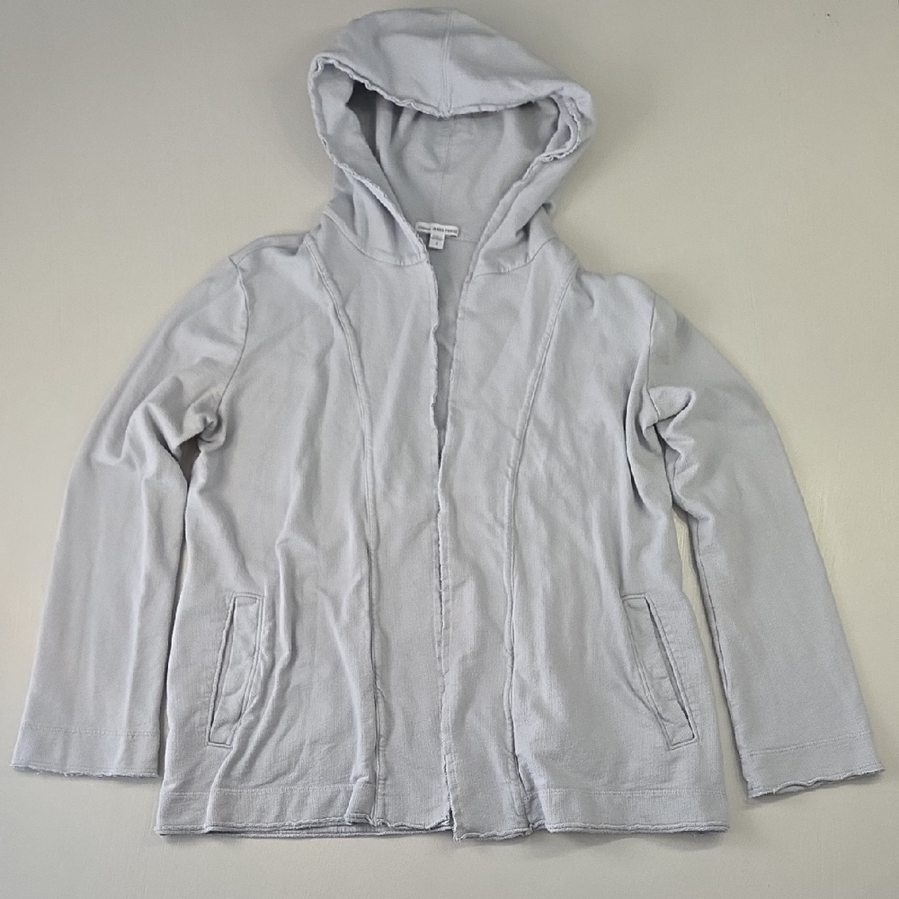 James Perse Open Front Hooded Sweater Cardigan